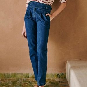 Nwt! Sezane Franky high waist trousers denim